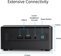 Mini PC Beelink, Diseño Cuadrado Gris Oscuro con Logotipo y Puerto Lateral