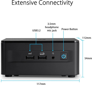 Beelink <b>Mini</b> <b>PC</b> Dark Gray Square Design With Logo And Side Port - Product Image 2