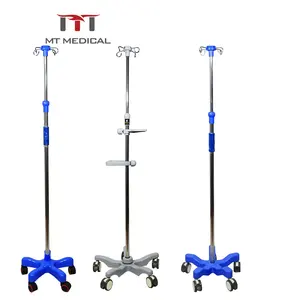 Soporte de infusión médica de acero inoxidable, mueble de Hospital plegable por goteo IV