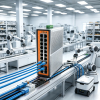 Switch industriel de gestion réseau 20 ports 1000M RJ45 série IS, 4 ports SFP 40G, VLAN, routage statique, IP40, résistant aux hautes températures, 8K
