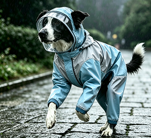 Impermeable para Perros con Visera Transparente, Chaqueta Ajustable a Prueba de Viento para Perros Pequeños y Grandes, para Senderismo al Aire Libre - Product Image 1