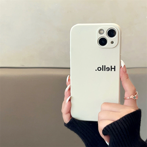Semplice custodia per telefono <span class=keywords><strong>nero</strong></span> bianco ciao per <span class=keywords><strong>iPhone</strong></span> 15 14 13 11 12 16 Pro Max <span class=keywords><strong>XS</strong></span> 13Mini X XR Plus SE Cover in silicone Soft Shell borse - Product Image 5