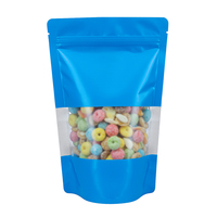 Pochette en aluminium doré refermable sacs alimentaires anti-odeurs refermables avec fenêtre mate pour aliments pour bébés pochette d'emballage debout