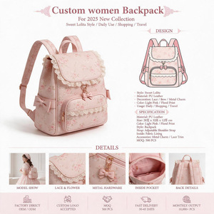 Mochila de Cuero PU Vintage Personalizada para Mujer con Estampado de Cómics, Múltiples Bolsillos, Correa para el Hombro, para Uso Diario y de Viaje - Product Image 4