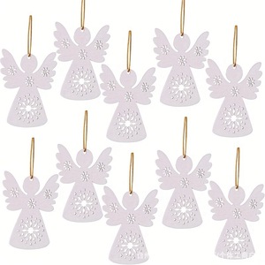 Ornement de Noël en bois découpé au laser, décoration suspendue pour la maison, cadeau artisanal pour enfants - Product Image 3