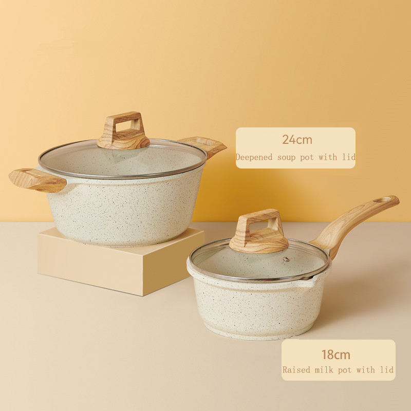 Ensemble pot à lait 18 cm + pot à soupe 24 cm