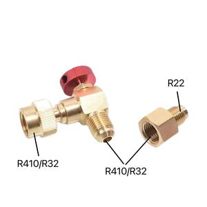 Kit d'outils de réparation de système de climatisation R410 avec vanne de sécurité 90° et outil manuel pour le chargement de réfrigérant - Product Image 3