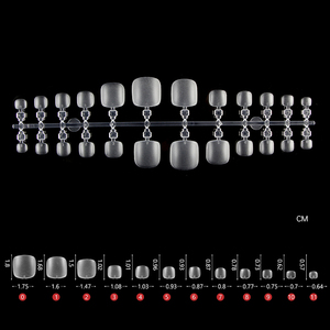 Lot personnalisé de faux ongles carrés courts à presser, finition mate, en gel, 12 tailles - Product Image 2