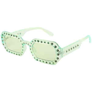 Cross-border Small <b>Frame</b> Jelly Colored Diamond Sunglasses Female European and American Street Shot Sunglasses Wholesale - Product Image 1
