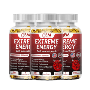 Oem קיצוני אנרגיה softgel גוארנה ג 'ינסנג אדום קפאין עיזים עזים קפסולה l-ארגינין תוספת מאקה כמוסות מבוגר 60 - Product Image 1