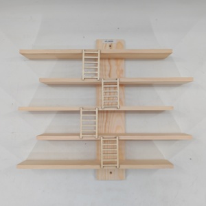 Étagère de <span class=keywords><strong>cuisine</strong></span> rustique avec porte-serviettes sculpté Orgue original flottant en bois vertical pour salle de bain et salon - Product Image 1