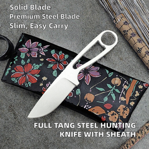 Cuchillo Táctico de Supervivencia EDC para Acampar, con Mango de Acero Inoxidable de Espiga Completa, Punta de Caída, Grado Industrial, para Caza - Product Image 2