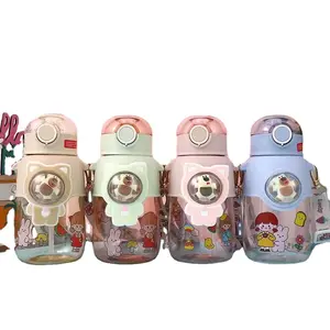 new product ideas 2023 cheap Plastic pp bpa free children cute bear Child Water Bottles for kids With shoulder Strap baldric