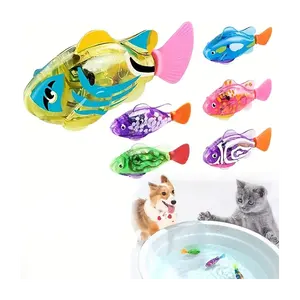 Juguete interactivo de pez gato eléctrico con agua ligera, Robot de natación, pez, juguete para mascotas, Robot interactivo, juguete de pez para gatos