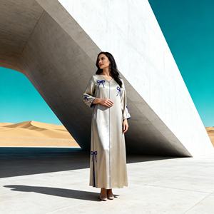 Robe Abaya de Luxe Premium en Polyester Couleur Unie pour Femmes Musulmanes – Fournisseur en Gros Personnalisé Élégant - Product Image 2