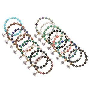 Thời Trang Mạ Vàng Mắt Ác Mặt Dây Chuyền Vòng Đeo Tay Cho Phụ Nữ Người Đàn Ông Quyến Rũ 8Mm Howlite Đá Quý Braceletsjewelry - Product Image 5