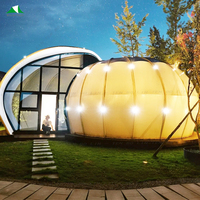 Tentes de villégiature en plein air en tissu PVC en forme de coquille d'escargot, design original Bolin, style moderne, avec salle de bain