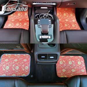SONSANG, alfombrillas con estampado Floral para coche, 4 piezas, alfombras automáticas universales para SUV, furgoneta, camión, alfombrillas de decoración <span class=keywords><strong>Interior</strong></span> de coche - Product Image 5