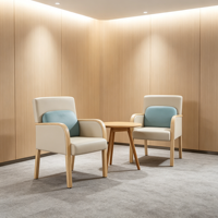 Fauteuil d'attente moderne personnalisable en cuir PU et métal, avec accoudoirs verts et roses, et accoudoirs en bois, pour clinique et hôpital