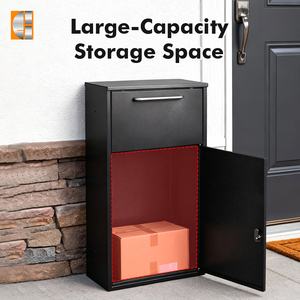 Boîte aux lettres et à colis extérieure autoportante en acier galvanisé avec fonctions antivol et imperméables, capacité de 38 L pour jardin et usage domestique - Product Image 3