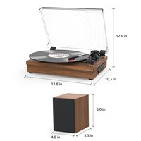 Tocadiscos de Vinilo Portátil de Alta Calidad con Grabador y 2 Altavoces Externos Reproductor de Gramófono y Discos de Vinilo