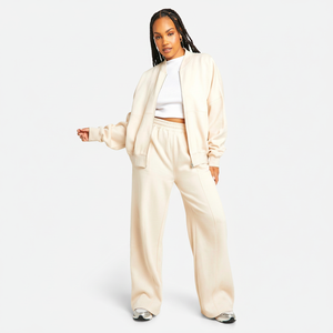 Survêtement 2 pièces femme costumes rétro fermeture éclair Bomber veste sweat taille haute femmes ample velours pantalon costume vêtements de sport - Product Image 1