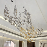 Lampes de hall d'hôtel modernes et créatives de grande taille, lampes d'escalier en verre personnalisées pour hall d'exposition, villa, luminaires suspendus, lustres