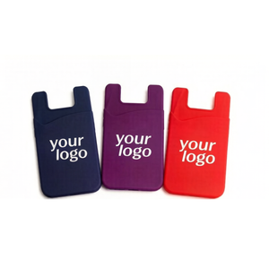 แผ่นกาวติดโทรศัพท์มือถือพร้อมช่องใส่บัตร  วัสดุซิลิโคน พิมพ์โลโก้ สีตามสั่ง สำหรับโปรโมชั่นของขวัญ - Product Image 3