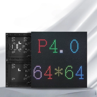 Panneau LED P4 256x256mm, 64x64 pixels, module d'écran LED couleur pleine SMD pour intérieur, pour DJ, salle de karaoké, centre commercial, salle d'exposition, vidéo