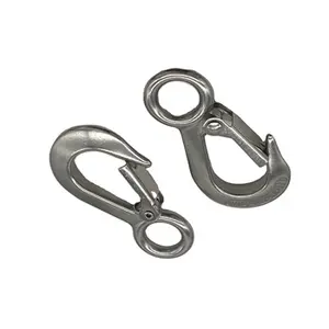 China Export lifting hooks eye type lifting eye hook with latch stainless steel ISO9001