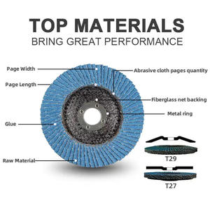 Disque à lamelles calciné de qualité export du fabricant, 4 pouces, 100x16, avec revêtement en maille, en zircone corindon bleu sable, pour ponçage - Product Image 1