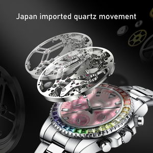 Orologio da <span class=keywords><strong>Donna</strong></span> Biden 0163 Cronografo Impermeabile Luminoso in Acciaio Inossidabile, Orologio Sportivo alla Moda - Product Image 3