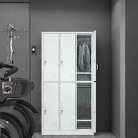 Armoire de rangement moderne pour sac de sport à six portes en acier pour les bureaux Casier à vêtements pour dortoir des employés
