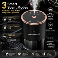 Diffuseur d'arômes pour voiture, 3 modes de parfum, capteur de mouvement intelligent, démarrage/arrêt automatique, bordure or rose, type-C sans fil