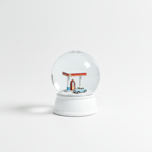 Globo <span class=keywords><strong>de</strong></span> Nieve Retro <span class=keywords><strong>de</strong></span> Gasolinera y Auto Clásico - Artesanía Nostálgica <span class=keywords><strong>de</strong></span> Resina para Entusiastas <span class=keywords><strong>de</strong></span> Autos - Product Image 2