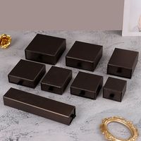Boîte de rangement à bijoux marron avec tiroir, étui de présentation portable pour boucles d'oreilles, colliers, montres, emballage de bijoux, boîte à tiroir coulissant