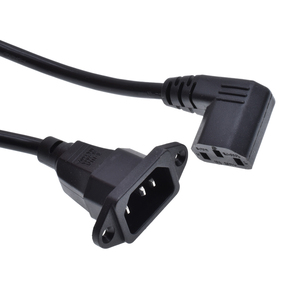 C13-Stecker auf C14-Buchse Verlängerung des Stromkabels Kurzes Kabel IEC60320 PDU USV Elektrische 3-polige Seiten biegung mit Schrauben loch 30cm - Product Image 1