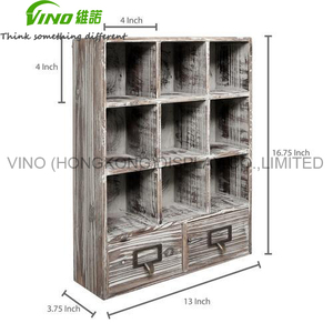 Caja de almacenamiento montada en la pared multifunción personalizable de madera rústica antigua con estantes para herramientas y almacenamiento de alimentos en la sala de estar - Product Image 5