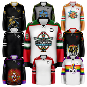 Quá Khổ Trọng lượng nhẹ tùy chỉnh Đại Học Red & White Ice Hockey Jersey trống Hockey thống nhất - Product Image 2