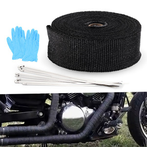 Tira de aislamiento térmico para escape de motocicleta, algodón insonorizante negro de 5 metros para protección del tubo del motor - Product Image 1