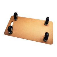Chariot à roulettes en MDF à quatre roues avec 4 roulettes noires en PP de 3 po et 4 patins antidérapants ronds en EVA pour usage domestique OEM