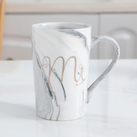 Haute qualité moderne luxe or marbre lait tasse pas cher verres en céramique porcelaine tasse à café pour cadeau