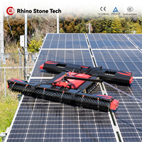 Robot de nettoyage intelligent pour panneaux solaires photovoltaïques, équipement de contrôle à distance, type chenillé, machine de nettoyage de panneaux solaires