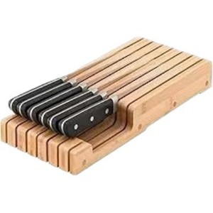 Portacuchillos de Madera, Organizador de Cuchillos de Bambú para Cocina, Soporte para Cubertería de 7 Piezas, Duradero - Product Image 1
