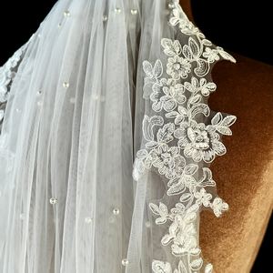 Youlapan V82 <span class=keywords><strong>blanc</strong></span> crème monocouche <span class=keywords><strong>Transparent</strong></span> lumière dentelle <span class=keywords><strong>voile</strong></span> coude longueur perle décoration court <span class=keywords><strong>voile</strong></span> de mariée - Product Image 6