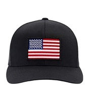 Parche de bandera personalizado 6 paneles Todo Negro ala curvada gorra de deporte al aire libre Vintage para hombre gorra de camionero de algodón clásico