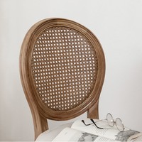 Meubles nordiques français rembourrés de restaurant en chêne antique Ensemble en bois et cuir Chaises de salle à manger de luxe modernes de 4 pièces