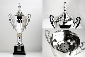 Copa de Trofeo Perpetuo de campeonato <span class=keywords><strong>italiano</strong></span> personalizable, chapado en plata con adorno de plata - Product Image 2
