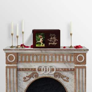 โกศไม้สำหรับสัตว์เลี้ยง GLASSWINDS พร้อมกรอบรูปที่ระลึก รูปทรงหัวใจ/ปีก บุด้วยผ้ากำมะหยี่ สำหรับใส่เถ้ากระดูกสุนัขและแมว ของขวัญที่ระลึก (สีน้ำตาล) - Product Image 6