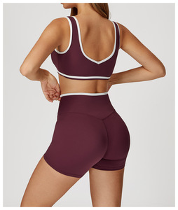 Nouveau Yoga soutien-gorge Fitness Shorts ensemble taille haute <span class=keywords><strong>croisé</strong></span> conception Fitness sport Yoga pantalon Offres Spéciales Yoga Fitness vêtements <span class=keywords><strong>costume</strong></span> - Product Image 2